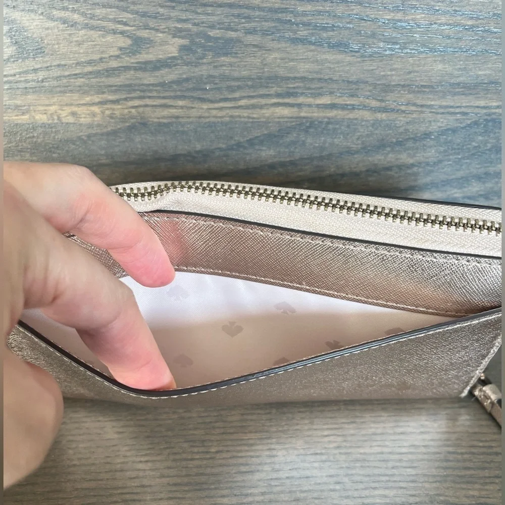Kate Spade Metallic Gold Zip-Around Wallet